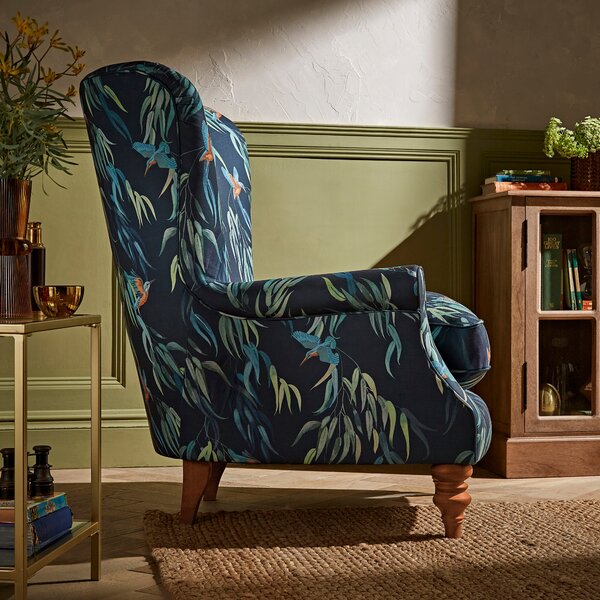 Charbury Kingfisher Print Occasional Armchair