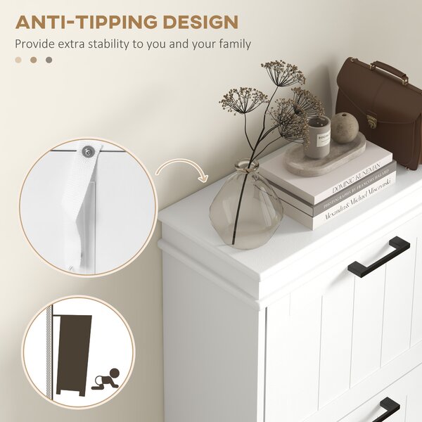 HOMCOM Three-Drawer Minimalistic Shoe Storage Cabinet, for 15 Shoes Aosom UK