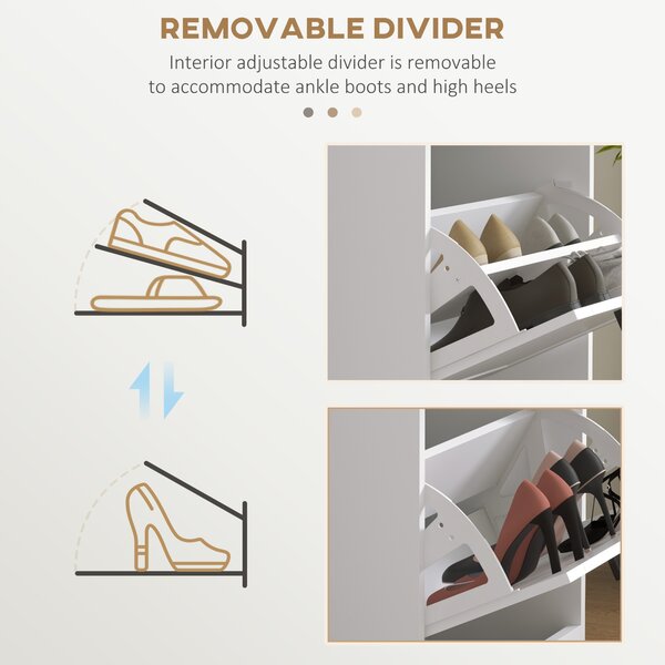 HOMCOM Three-Drawer Minimalistic Shoe Storage Cabinet, for 15 Shoes Aosom UK