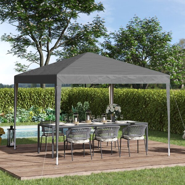 Outsunny 3 x 3m Pop Up Gazebo with Sides, Waterproof Pop Up Gazebo with Carry Bag and Height Adjustable Marquee for Party, Grey Aosom UK