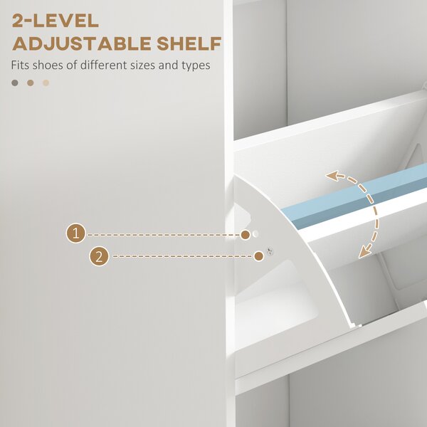 HOMCOM Three-Drawer Minimalistic Shoe Storage Cabinet, for 15 Shoes Aosom UK