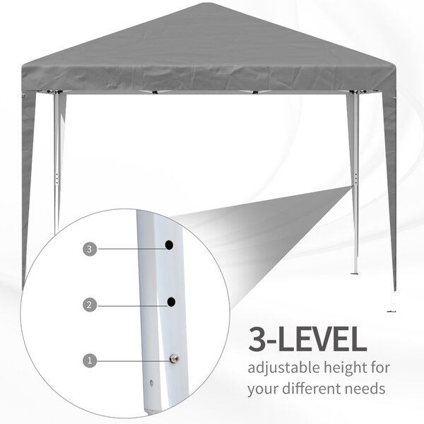 Outsunny 3 x 3m Pop Up Gazebo with Sides, Waterproof Pop Up Gazebo with Carry Bag and Height Adjustable Marquee for Party, Grey Aosom UK