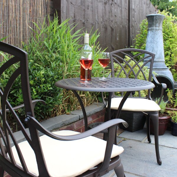 Cast Aluminium 2 Seater Black and Bronze Bistro Set