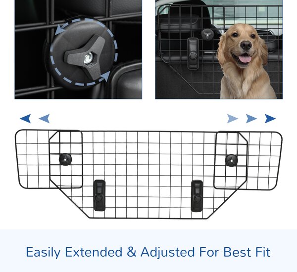 PawHut Dog Guard for Cars Adjustable Boot Barrier Metal Mesh Pet Headrest, 90-120W x 40.5H cm Aosom UK