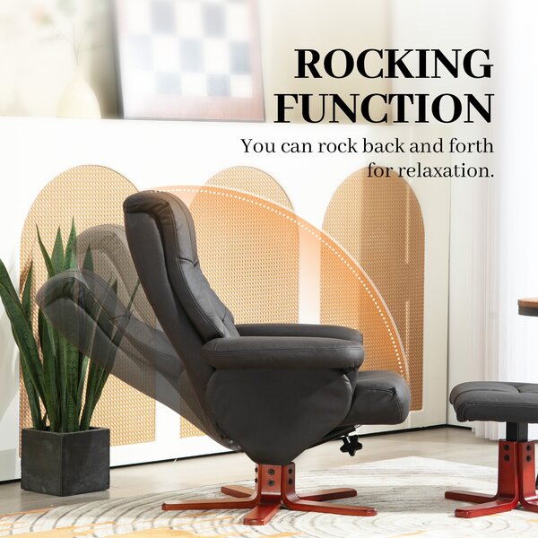 HOMCOM Faux Microfibre Leather Manual Recliner with Cat Scratch Resistant Material, Black Aosom UK