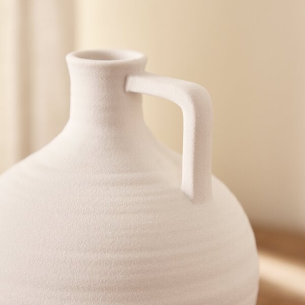 Round Ceramic Handled Vase