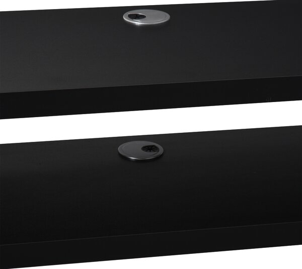 HOMCOM Wall Mounted Media Console, Floating TV Stand Component Shelf, Entertainment Center Unit, Black Aosom UK
