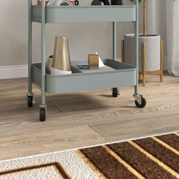 HOMCOM Three-Tier Steel Storage Trolley - Light Blue Aosom UK