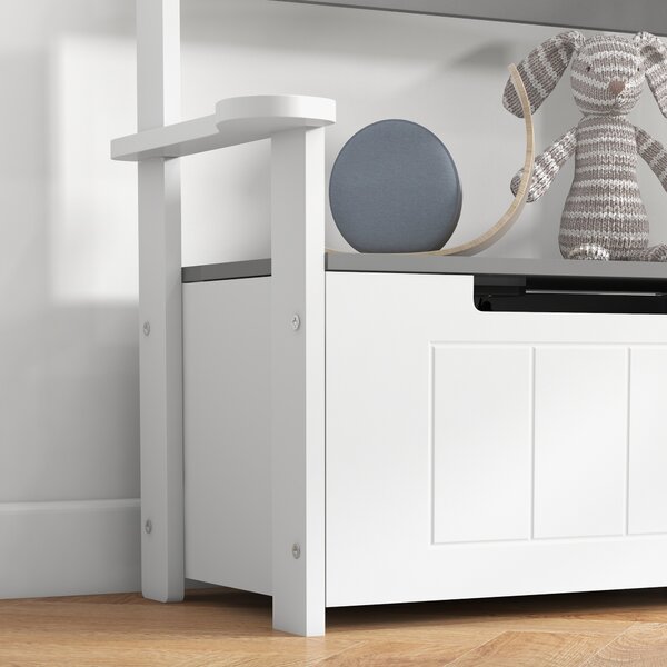 AIYAPLAY 2-in-1 Toy Box for Kids with Lid for Bedroom, Nursery, Playroom, Grey Aosom UK