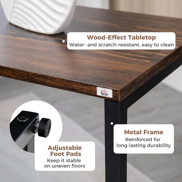 HOMCOM Nesting Side Tables Set of 3, C-Shaped Snack Side Tables with Steel Frame for Sofa Couch and Bed, Rustic Brown Aosom UK
