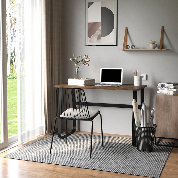 HOMCOM Writing Desk Workstation Center Laptop Table Industrial Design Furniture for Home Office Study Use Aosom UK