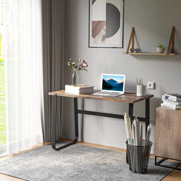 HOMCOM Writing Desk Workstation Center Laptop Table Industrial Design Furniture for Home Office Study Use Aosom UK