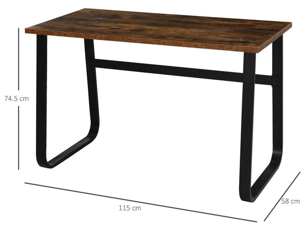 HOMCOM Writing Desk Workstation Center Laptop Table Industrial Design Furniture for Home Office Study Use Aosom UK