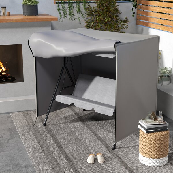 Outsunny 144 x 177cm Outdoor Swing Chair Cover - Light Grey Aosom UK