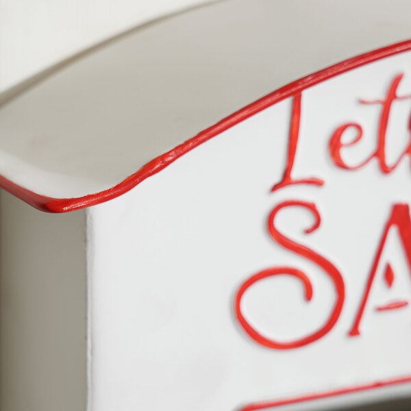 HOMCOM Christmas Post Box, Letters to Santa Mailbox, Wall Mounted Postbox, Christmas Decoration for Indoor and Outdoor, White Aosom UK