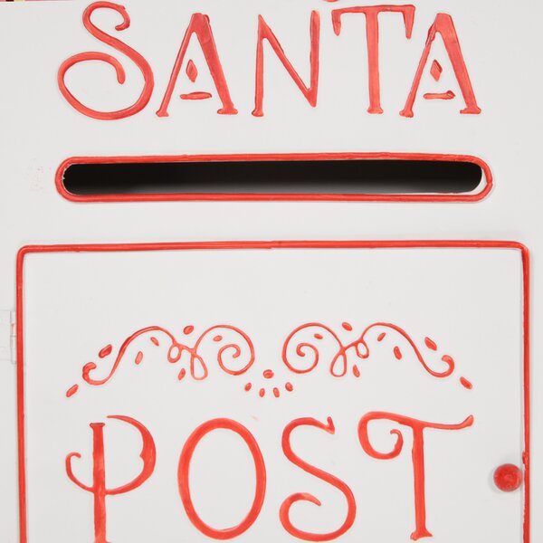 HOMCOM Christmas Post Box, Letters to Santa Mailbox, Wall Mounted Postbox, Christmas Decoration for Indoor and Outdoor, White Aosom UK