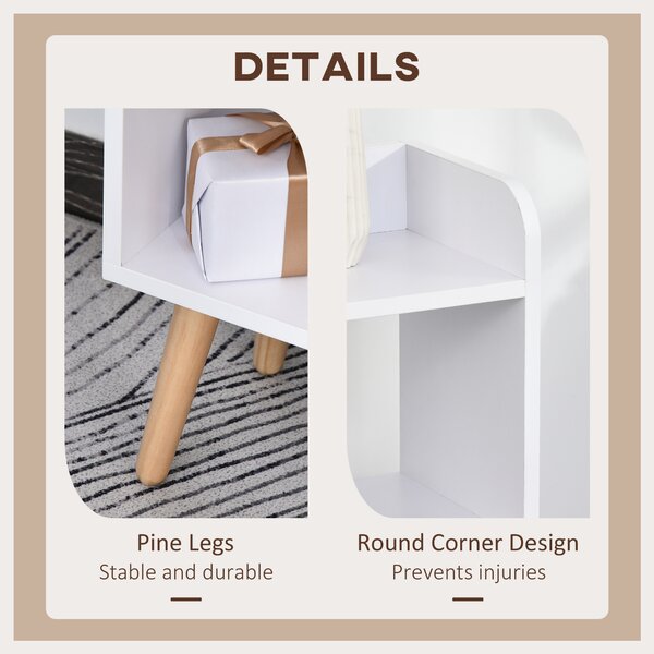 HOMCOM Modern Bookcase: Stylish Wood-Legged Display Unit for Home Office, Crisp White Aosom UK