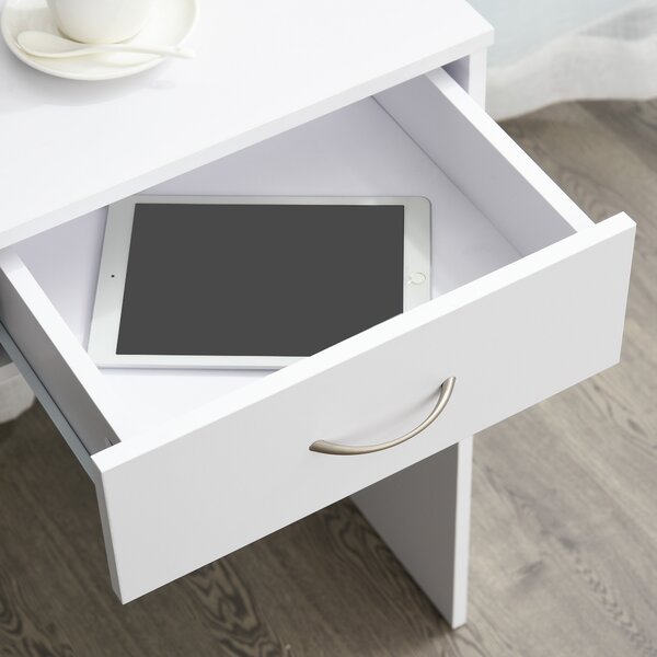 HOMCOM Computer Desk with Shelf Drawer, Study Table with Storage Compartment, Writing Station, Stylish Display Storage, White Aosom UK