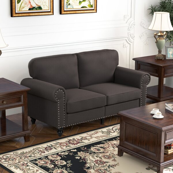 HOMCOM Two-Seater Mid-Century Sofa, with Pocket Springs, Cat Scratch Resistant, Dark Brown Aosom UK