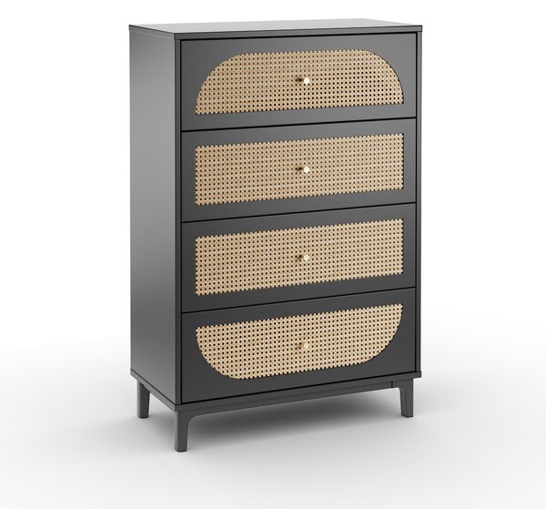 Franco 4 Drawer Chest, Black