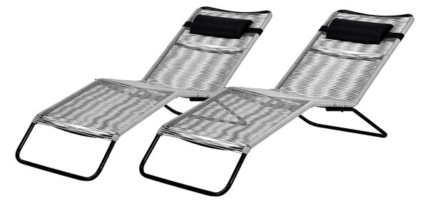 Set of 2 Rio Rattan Sun Loungers