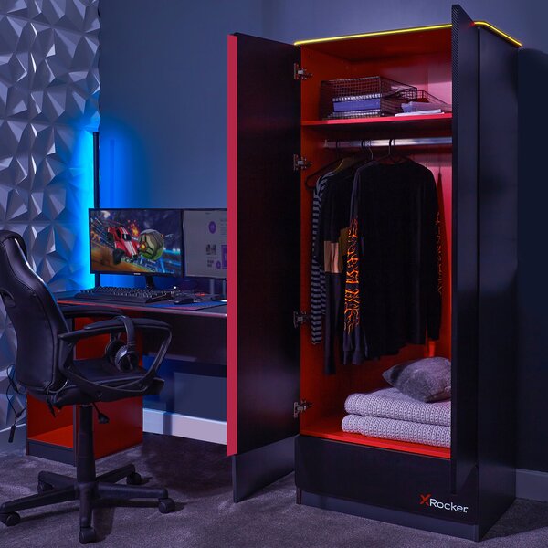 X Rocker Carbon Tek Wardrobe with Neo Fibre LED