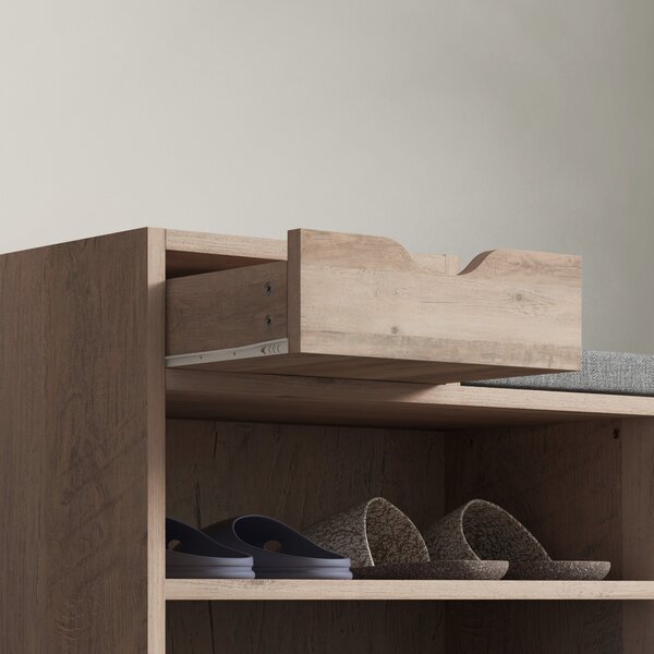 HOMCOM Multi-Compartment Shoe Bench, with Seat - Grey Aosom UK