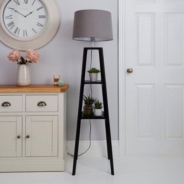 Beaumont Plant Stand Wooden Floor Lamp