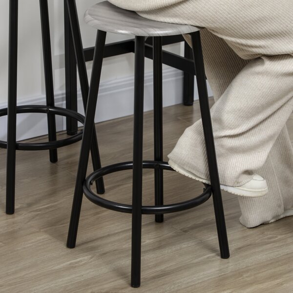 HOMCOM Five-Piece Industrial-Style Bar Table Set - Grey/Black Aosom UK