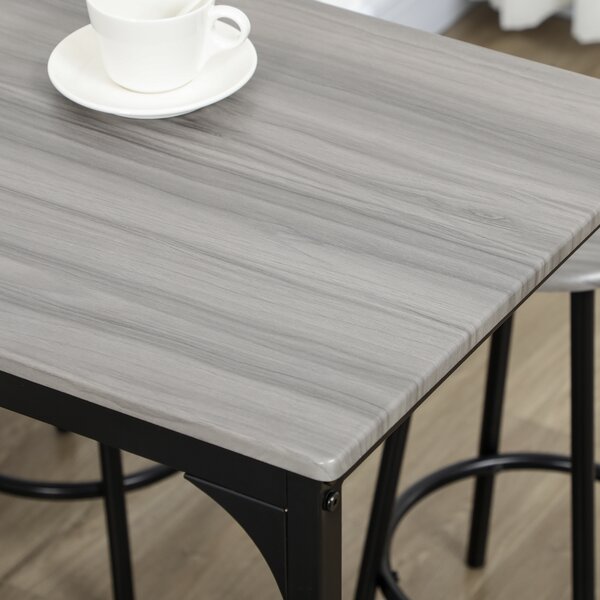 HOMCOM Five-Piece Industrial-Style Bar Table Set - Grey/Black Aosom UK