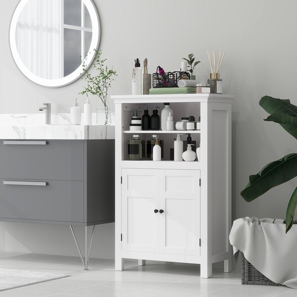 HOMCOM Multi-Storage Modern Bathroom Cabinet - White Aosom UK