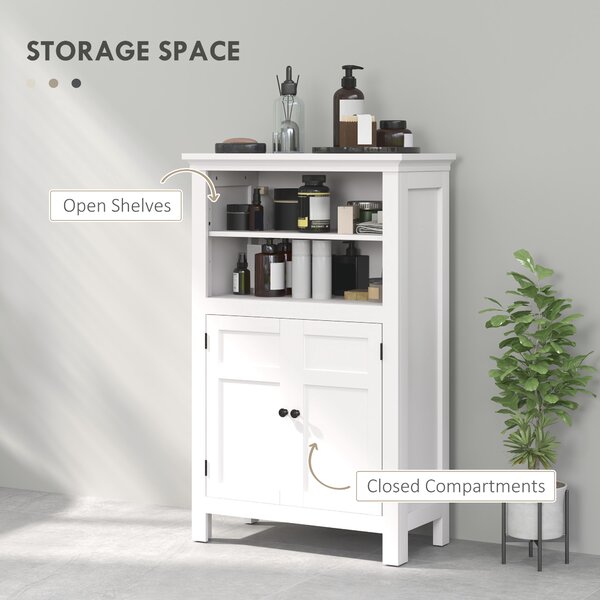 HOMCOM Multi-Storage Modern Bathroom Cabinet - White Aosom UK