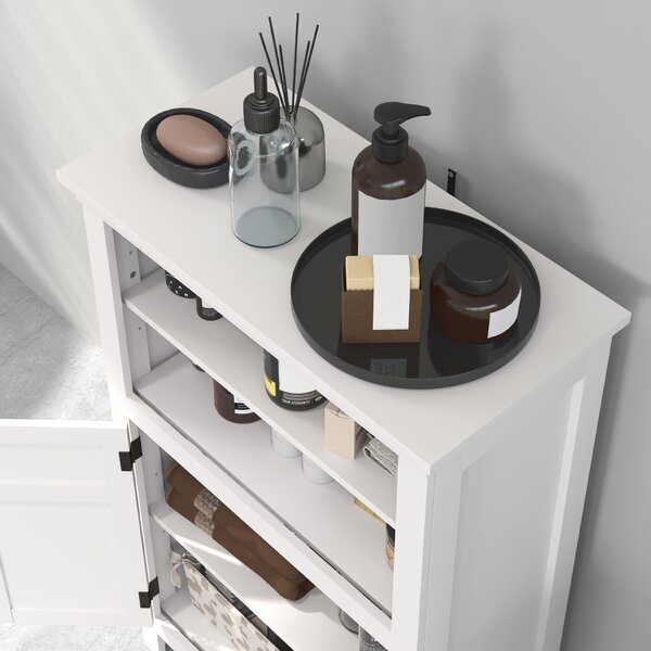 HOMCOM Multi-Storage Modern Bathroom Cabinet - White Aosom UK