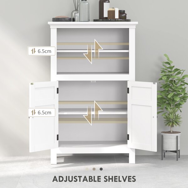 HOMCOM Multi-Storage Modern Bathroom Cabinet - White Aosom UK