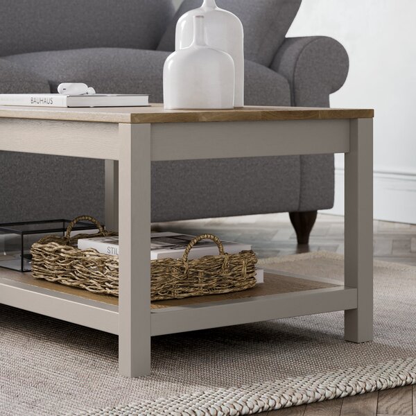 Olney Coffee Table with Shelf, Stone