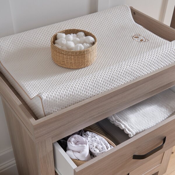 CuddleCo Isla 3 Drawer Chest & Changing Unit, Ash