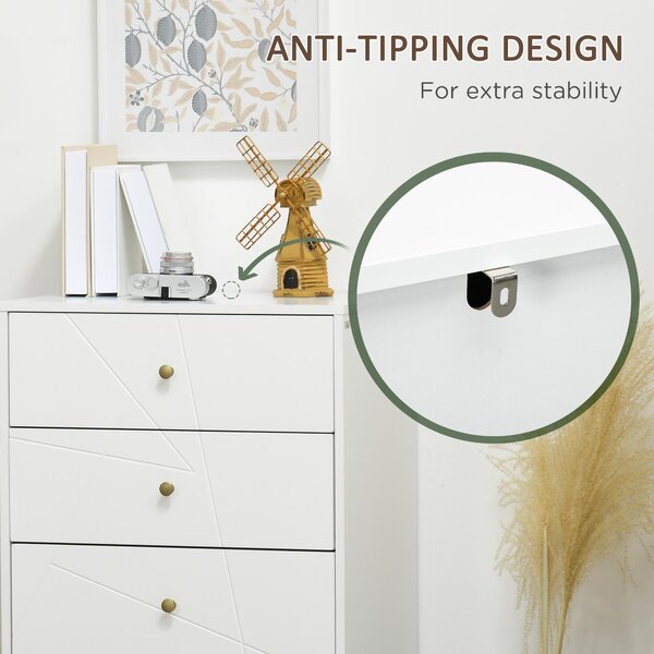 HOMCOM Bedroom Dresser: 4-Drawer Chest with Hairpin Legs, Stylish Storage Solution Aosom UK