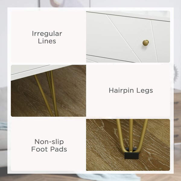 HOMCOM Bedroom Dresser: 4-Drawer Chest with Hairpin Legs, Stylish Storage Solution Aosom UK