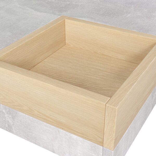 Modern Square Coffee Table with Storage Box and Sturdy Structure, Living Room Table with Marble Top for Sofa Side, 72L x 72W x 30H cm, Grey Aosom.UK