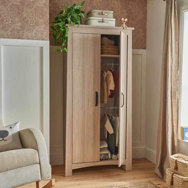 CuddleCo Isla 2 Door Wardrobe, Ash