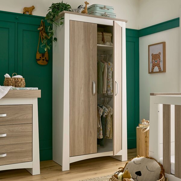 CuddleCo Ada 2 Door Wardrobe, White Ash