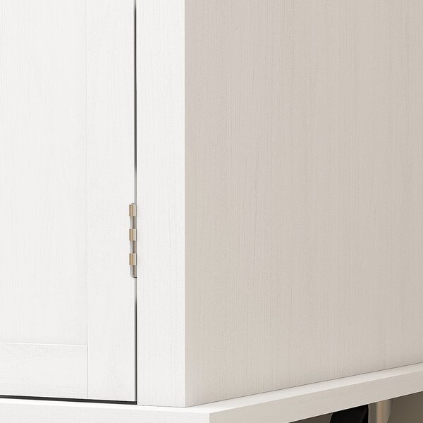 HOMCOM Rolling Kitchen Island Storage Trolley with Rubber Wood Top & Drawers for Dining Room, White Aosom UK