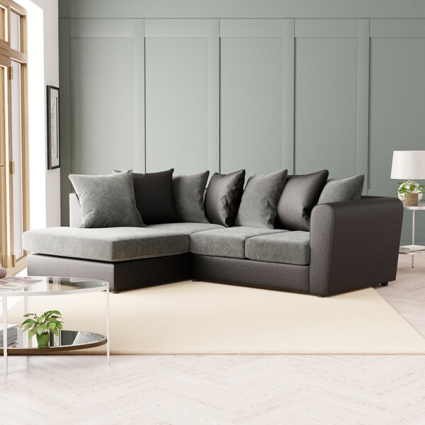 Blake Soft Faux Leather Combo Corner Sofa