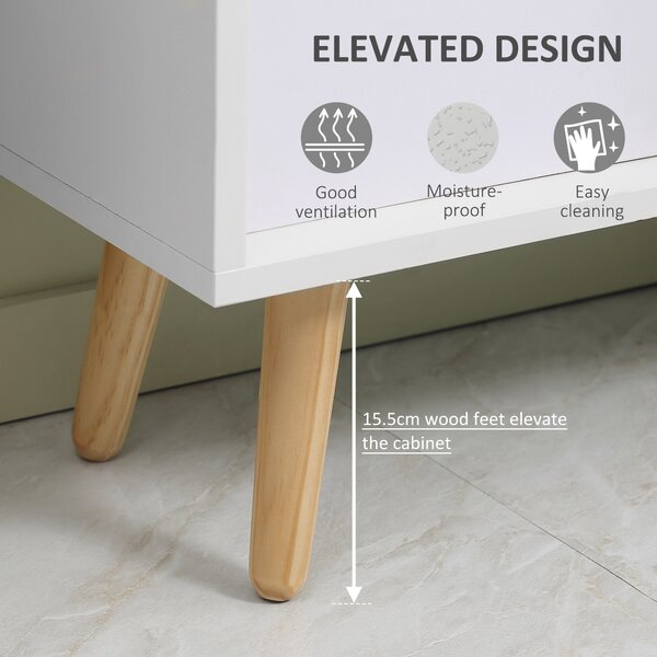 HOMCOM Freestanding 6 Cube Unit Cabinet Unit w/ 3 Fabric Drawers Handles Home Office Storage Shelves White Aosom UK