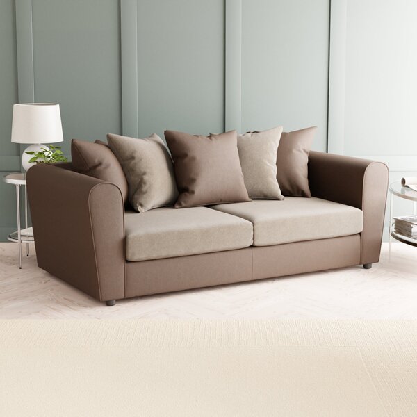 Blake Soft Faux Leather Combo 3 Seater Sofa