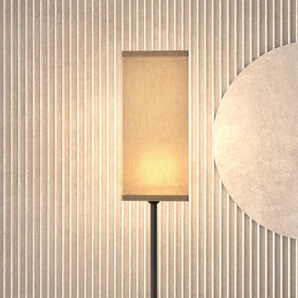 HOMCOM Floor Lamp, Modern Standing Lamp with Linen Shade, Tall Lamps for Living Room, Bedroom, with Foot Switch, Bulb not Included, Black Aosom UK