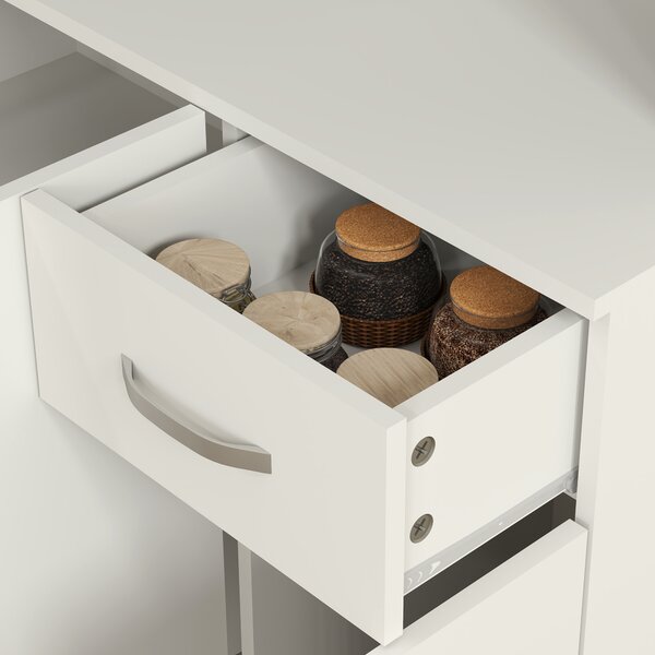 HOMCOM Freestanding Kitchen Pantry Storage Cabinet - White Aosom UK