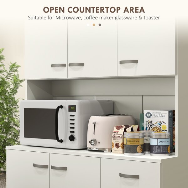 HOMCOM Freestanding Kitchen Pantry Storage Cabinet - White Aosom UK