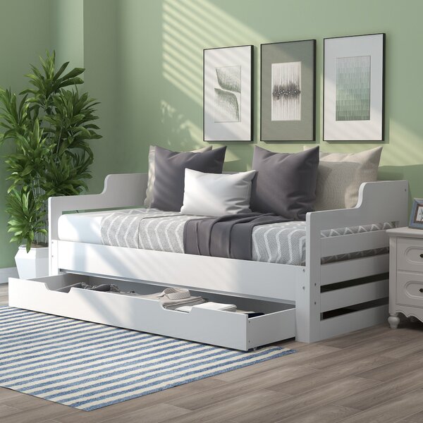 Extendable Sofa Bed with Pull-Out Trundle, Sleeping Sofa with Storage Drawer for Living Room, Bedroom, 194L x 180W x 66H cm, White Aosom.UK