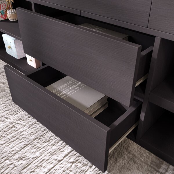 Children's Wooden Mid Sleeper Cabin Bed with Drawers and Shelves Storage, Versatile Bed Frame for Bedroom, 196L x 94W x 92H cm, Taupe Aosom.UK